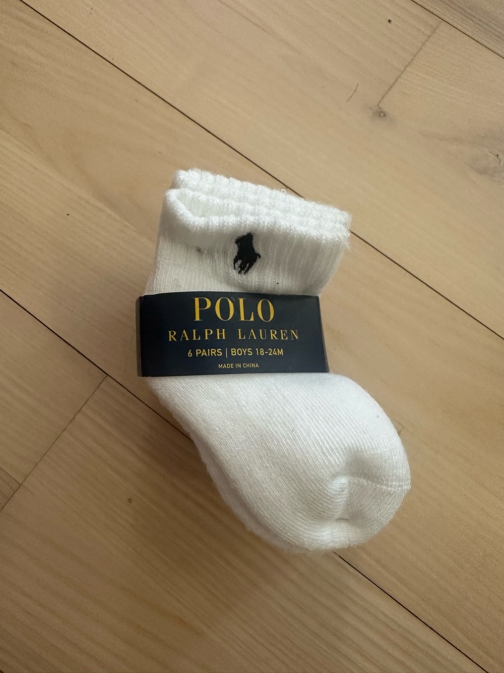 Polo Ralph Lauren baby crew socks 6 pack 18-24 month white/navy